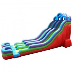 24 foot inflatable water slide dual lane rainbow4 1683582561 24' DUAL LANE DRY SLIDE