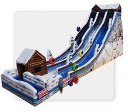 Giant Snow Tubing Slide fully staffed