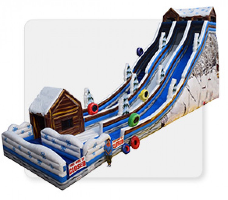 Giant Snow Tubing Slide fully staffed