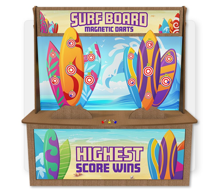 Surf Board Magnetic Darts  Premium Wood Games