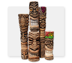 Tiki Statues 3' by 6'