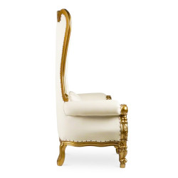 white gold santa chair 3 1761873435 King size White and Gold Santa Chair 67" W x 26”D X 64”H