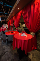 Draping Red & Black 12' high