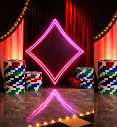 Neon Diamond Casino Backdrop 6' H