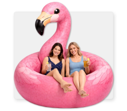 Pink Flamingo Lounger and photo spot 10' by 10'