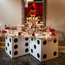 oversized dice 1 1777262879 Casino Dessert Table 3' by 6'