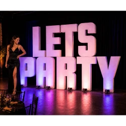 lets party giant letters 1 1778310112 Giant “LET’S PARTY” Marquee Letters 4' x 16'
