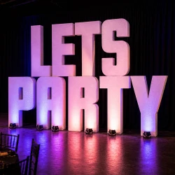 lets party giant letters 3 1778310113 Giant “LET’S PARTY” Marquee Letters 4' x 16'