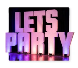 Giant “LET’S PARTY” Marquee Letters 4' x 16'