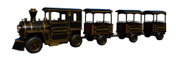 The Trackless Train fully staffed 40' L by 5'W