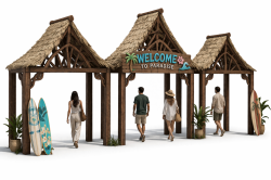 Tiki Village 12'H x 24'W