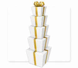 White & Gold Gift Package Tower