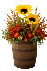 Fall Barrel Arrangement 3' by 6'