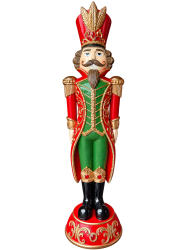 Isolated20red and gold20nutcracker20statue 1792614622 Feather Red & Gold Christmas Nutcracker 6'