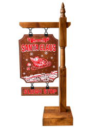 Isolated20wooden20Christmas20sleigh20stop20sign 1792614160 Here Comes Santa Sign 5' tall