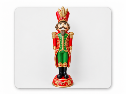Feather Red & Gold Christmas Nutcracker 6'