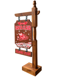 Wooden20Santa20Sleigh20Stop20Sign20Assembly 1792614159 Here Comes Santa Sign 5' tall
